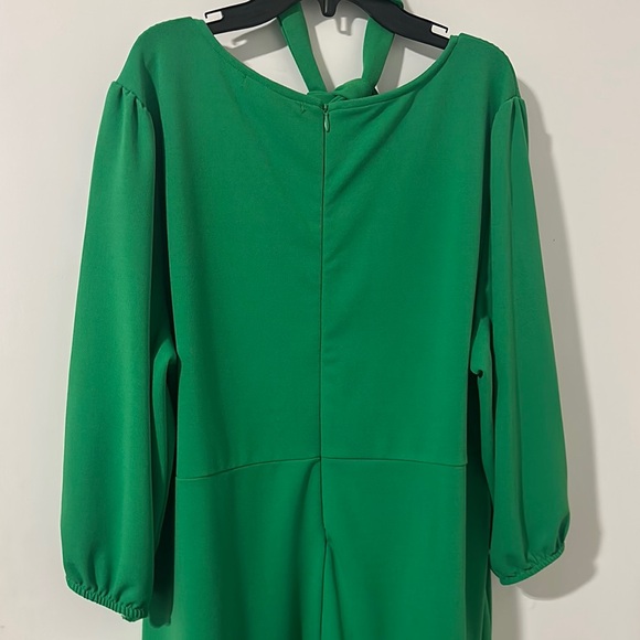 Adrienne Vittadini Green Long Sleeve Wrap Dress with Tie Front - Picture 8 of 8